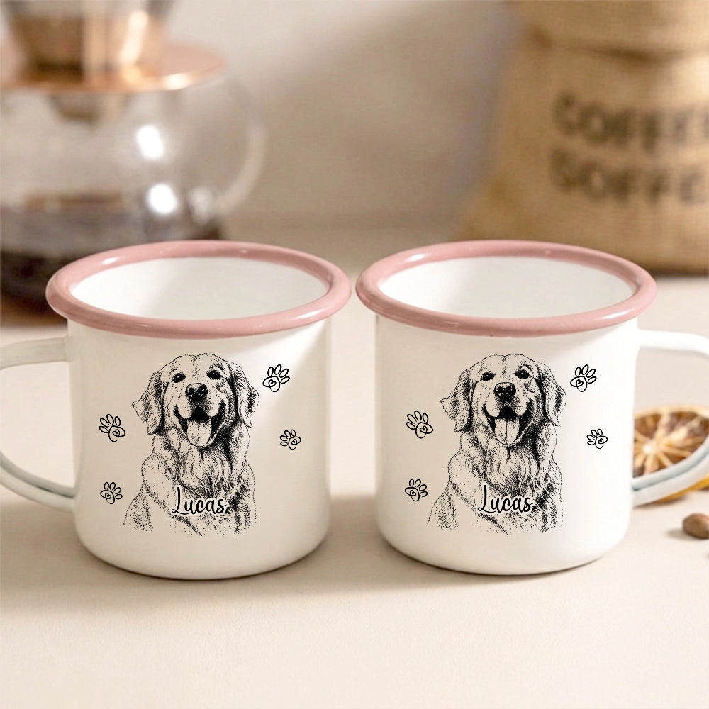 Custom Dog Line Enamel Mug 12oz Two-Tone Enamel Mug CH07 911962