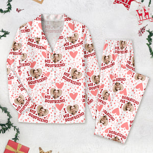 Custom Photo I Love My Boyfriend/Girlfriend Pajamas Gift For Couple LM32 897469