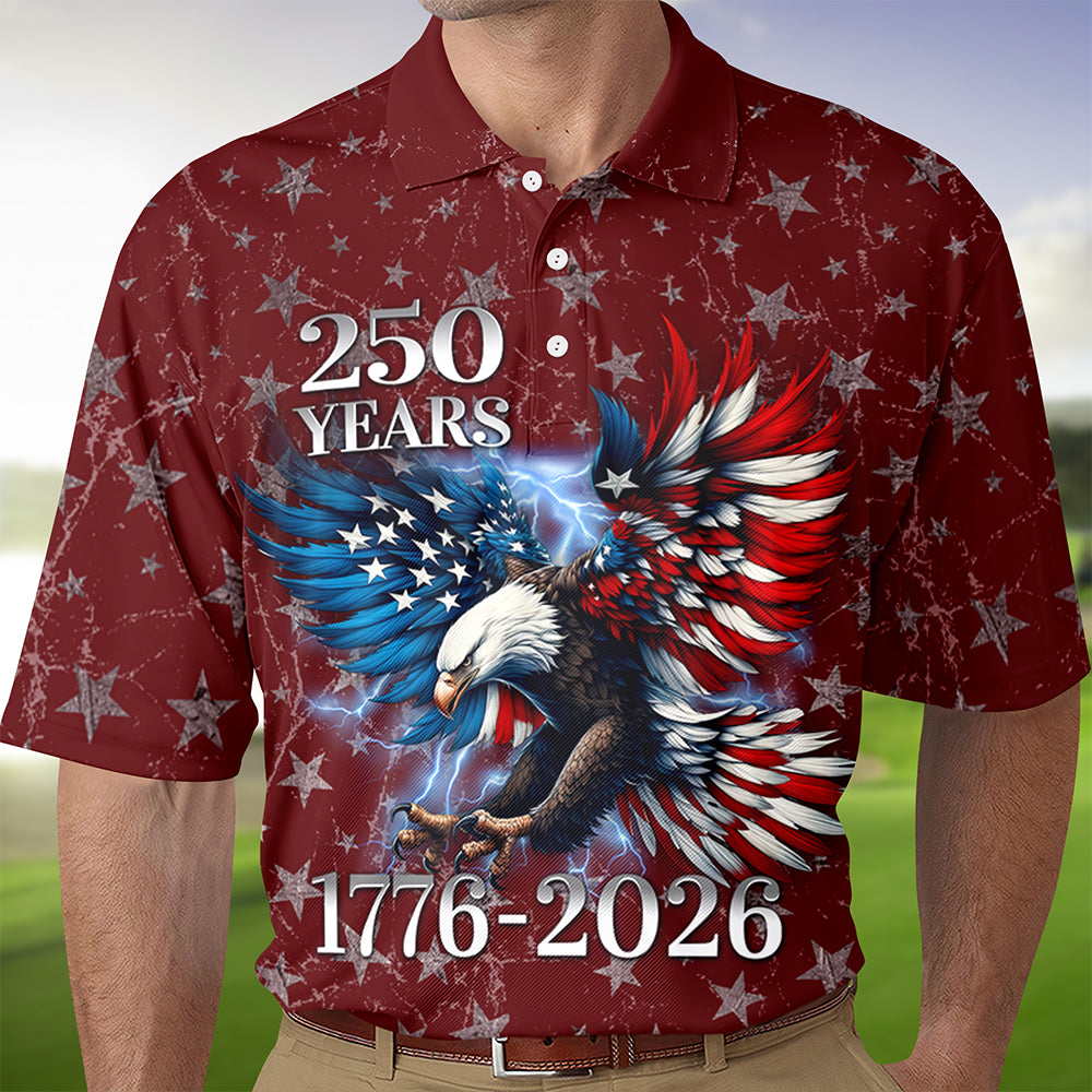 Personalized 250th Anniversary Eagle Patriotic American Polo Shirt TH10 169539