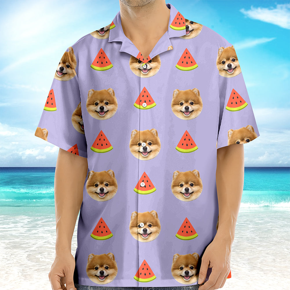 Custom Face Photo With Icon Hawaii shirt Gift For Dog Lovers CH07 911014
