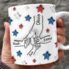 Custom Name Best Mom, Dad Ever America Flag Pattern 3D Inflated Effect Mug TH10 169475