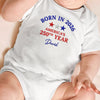 Custom Name Born in 2026 America’s 1776-2026 250th Year Embroidered Effect Baby Onesie LM32 669207