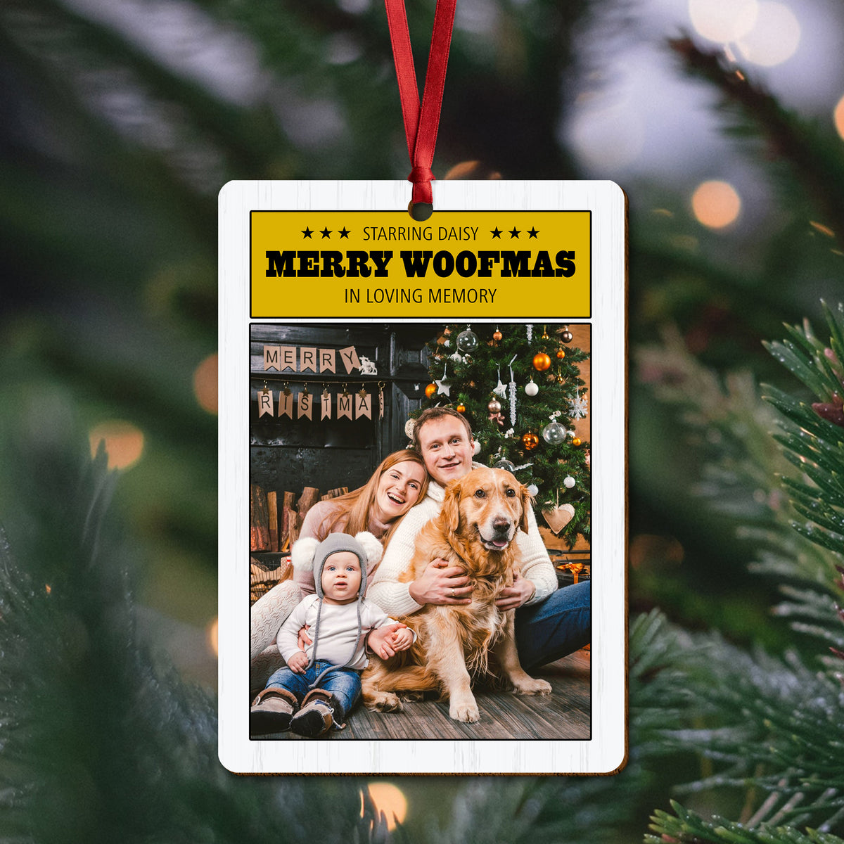 Custom Photo Merry Woofmas Wood Ornament - Gift For Dog Lovers HO82 903362