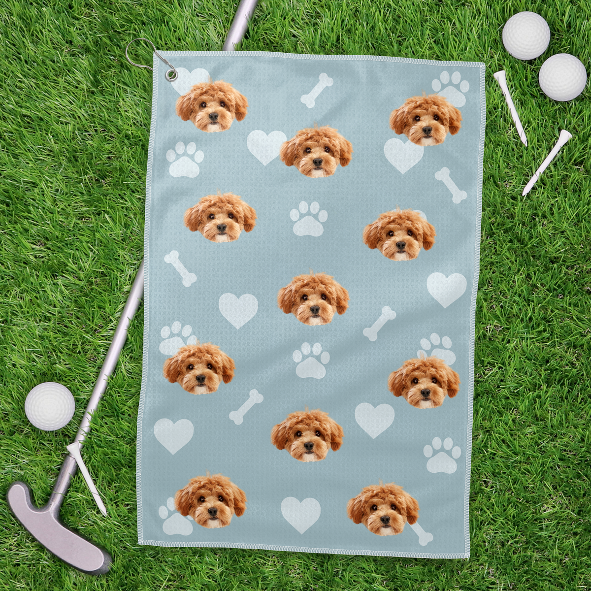 Custom Dog Photo With Bone Icon For Sport Player Golf Towel TH10 894131