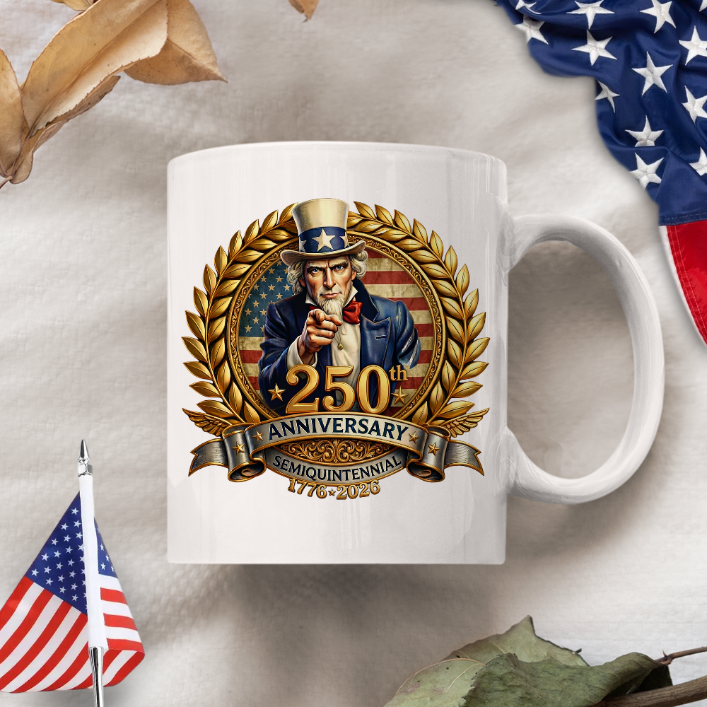 250th Anniversary Semiquintennial 1776 -2026 Patriotic White Mug HA75 898952