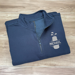 Personalized Name Embroidered Golf Quarter Zip Sweater, Unique Golf Enthusiast Gift, Golfers and Coaches Gift HA75 898618