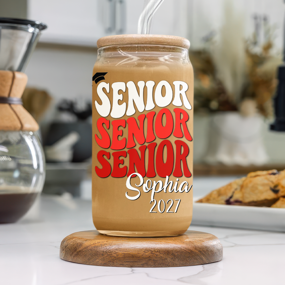 Custom Name Senior Glass Can Graduation Gift TH10 898333