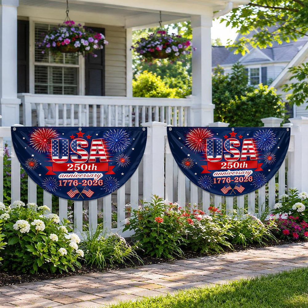 250 Anniversary USA 1776-2026 Personalized Non-Pleated Fan Flag HA75 921682