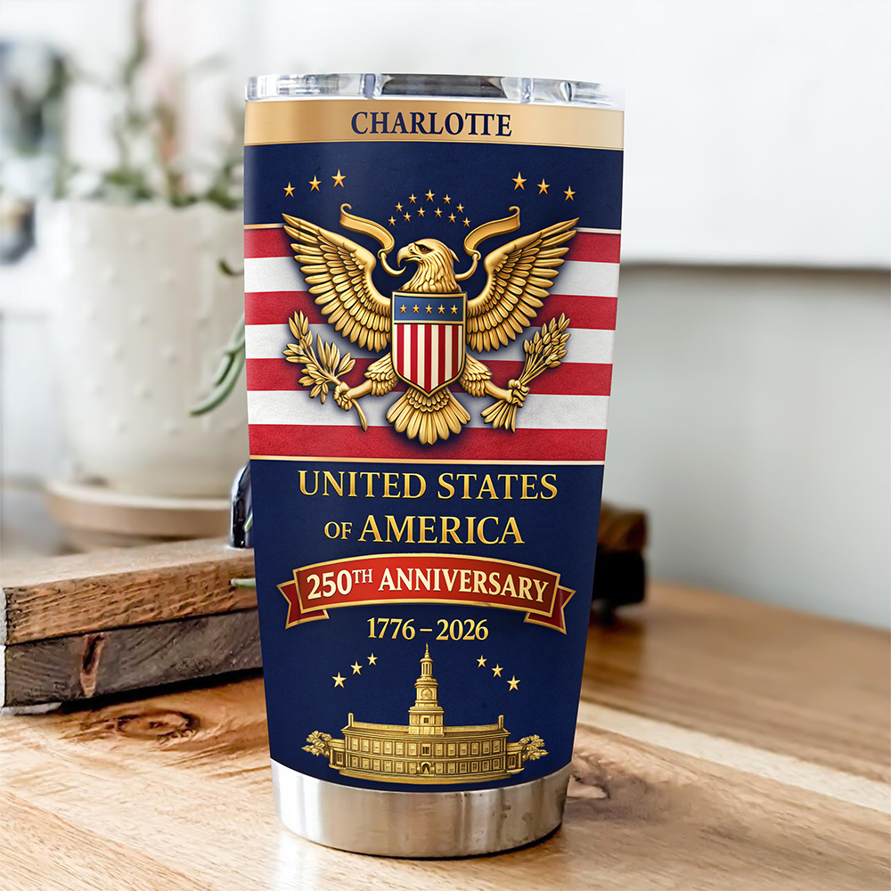 Custom Name USA 250th Anniversary 1776-2026 Fat Tumbler TH10 898905