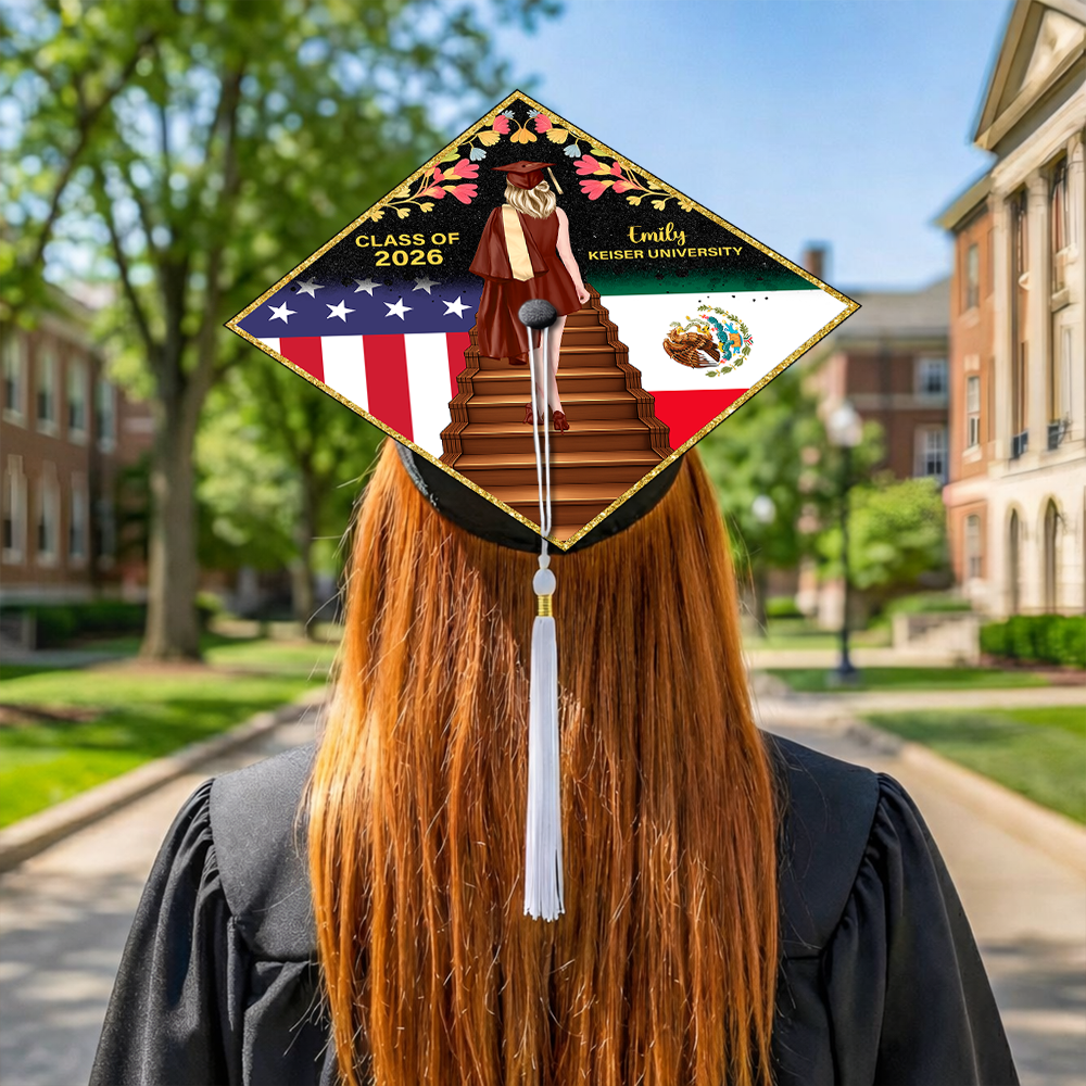 Custom Country Flag Class of 2026 Graduation Cap Topper CH07 910898