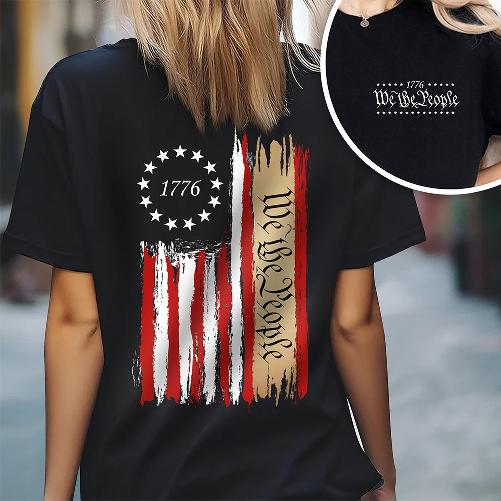 We The People America 250th Birthday US Flag Back & Front Dark Shirt CH07 910530