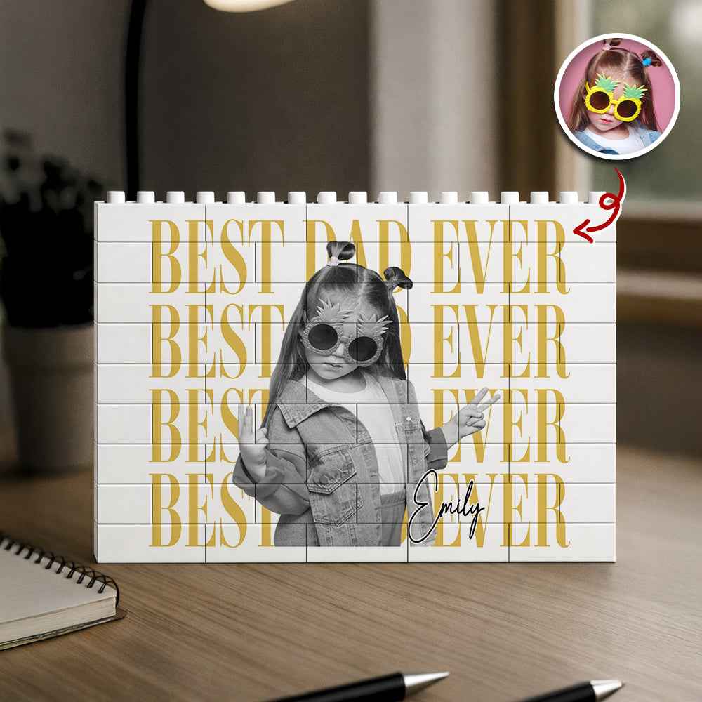 Personalized Vintage Photo Best Dad Mom Ever Building Brick CH07 911496