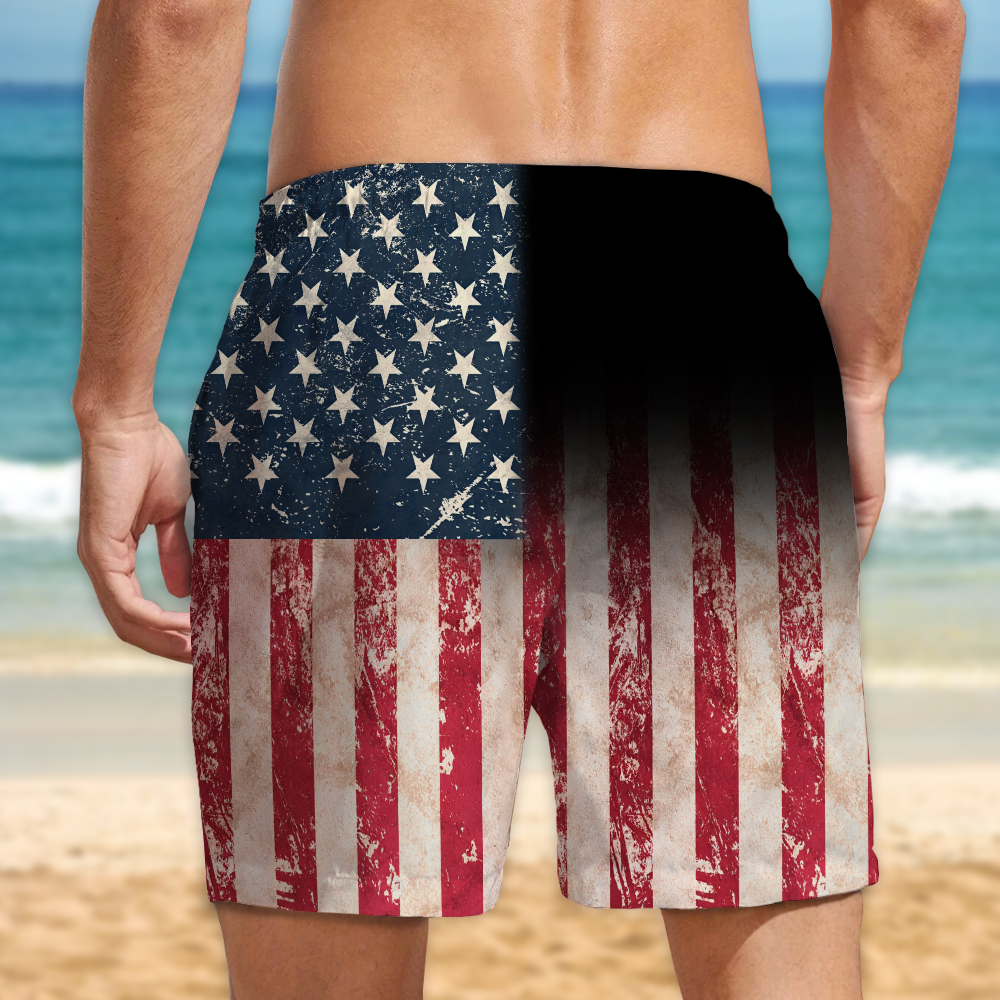 Patriotic 250th Anniversary God Bless America Eagle 1776–2026 Beach Short HA75 921044