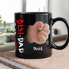 Custom Hand Photo Best Dad Ever Black Mug N369 896321