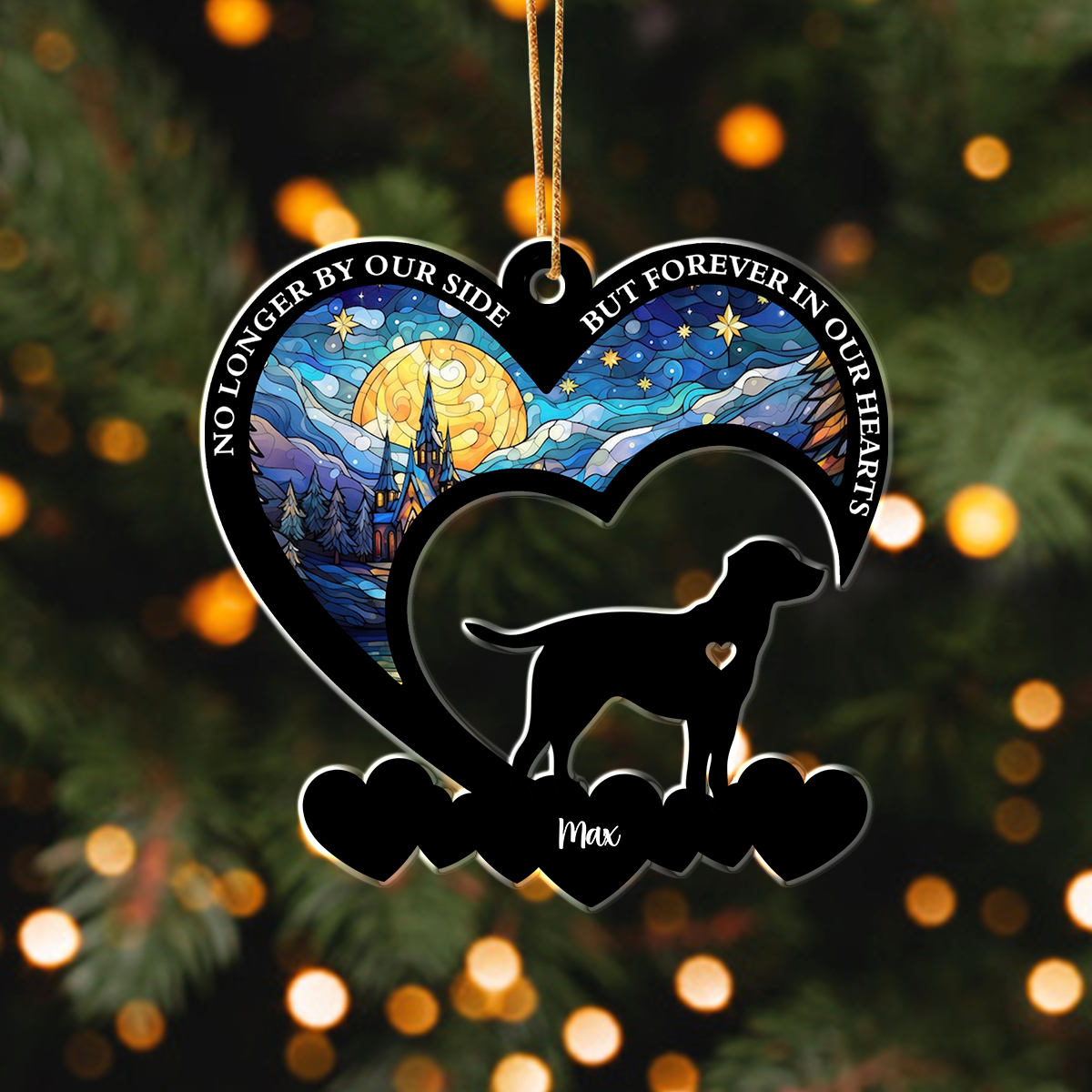 No Longer By My Side But Forever in My Heart Personalized Dog Memorial Acrylic Ornament LM32 893851