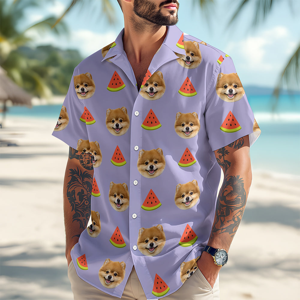 Custom Face Photo With Icon Hawaii shirt Gift For Dog Lovers CH07 911014