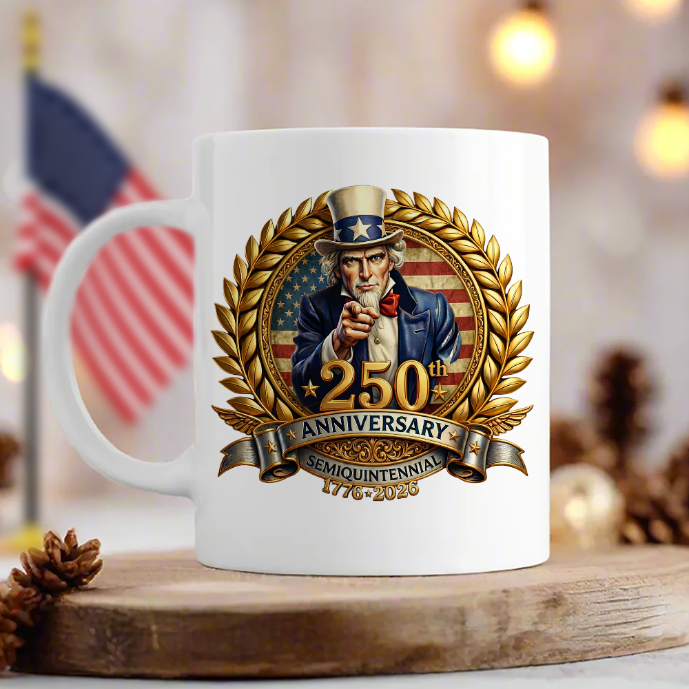 250th Anniversary Semiquintennial 1776 -2026 Patriotic White Mug HA75 898952