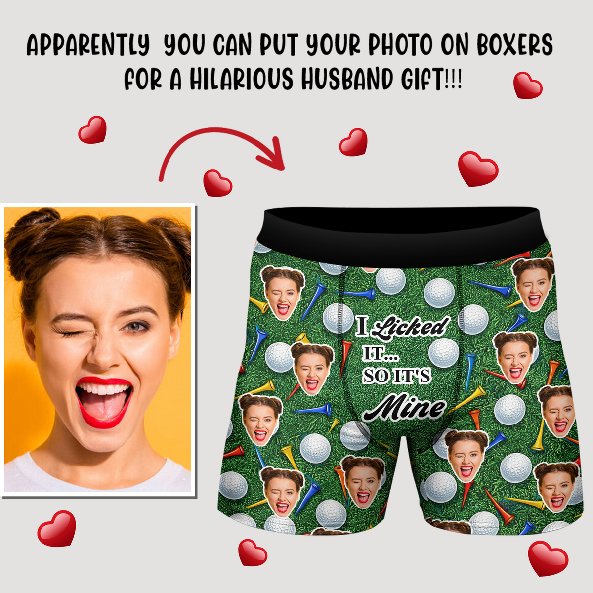Custom Photo I Licked It Men's Boxer Gift for Golf Lovers LM32 897639