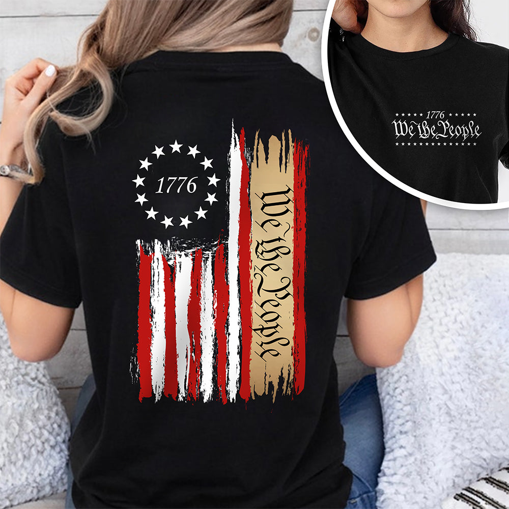 We The People America 250th Birthday US Flag Back & Front Dark Shirt CH07 910530