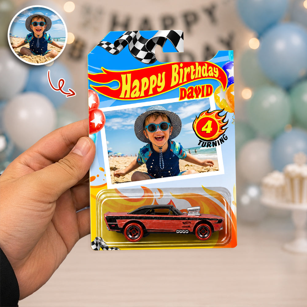 Custom Photo Happy Birthday Wheels Toy Car - Personalized Birthday Gift HA75 921536