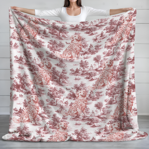 Personalized Dog Toile De Jouy Blanket For Dog Lovers HO82 894180