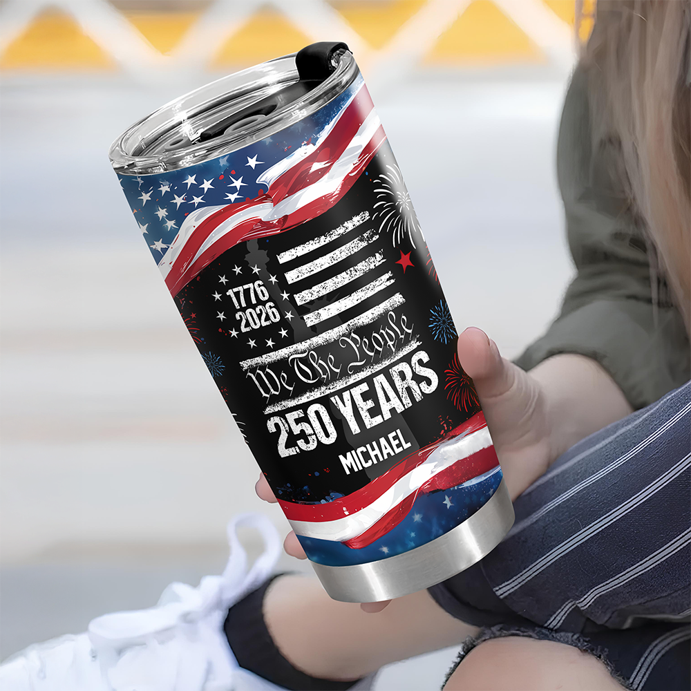 Custom Name 250 Years USA 250th Birthday 1776-2026 Eagle Fat Tumbler HA75 920990
