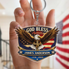 Personalized Patriotic 250th Anniversary God Bless America Eagle 1776–2026 Acrylic Keychain HA75 921020