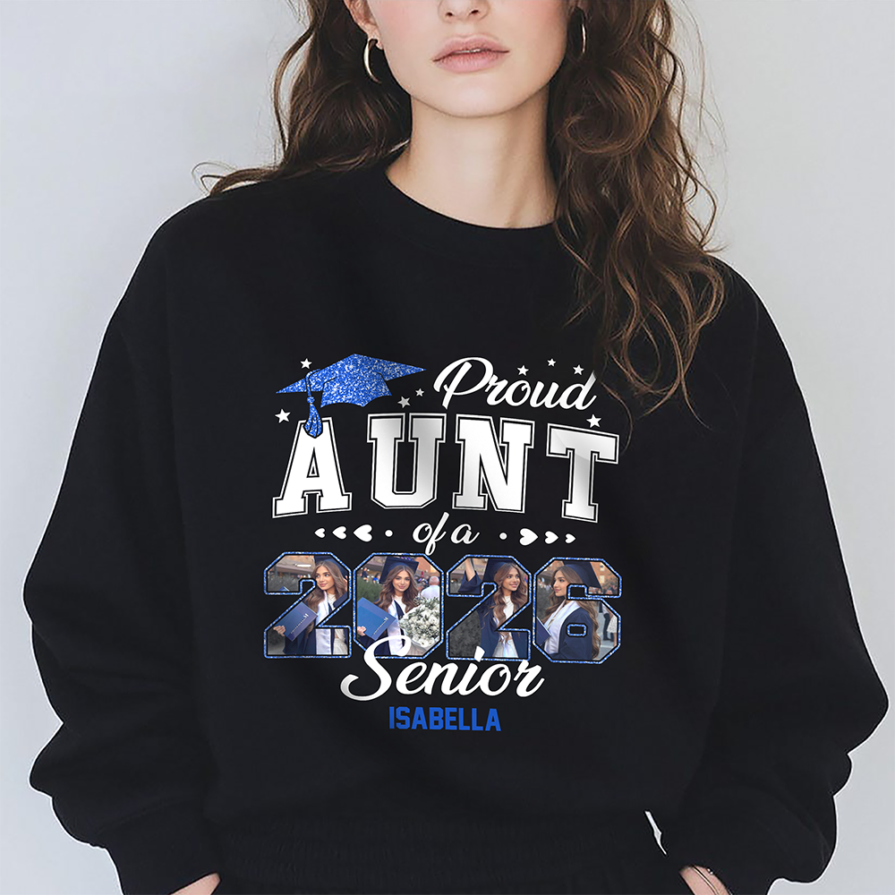 Custom Photo Proud Family Of A 2026 Senior Graduation Dark Shirt HA75 920478