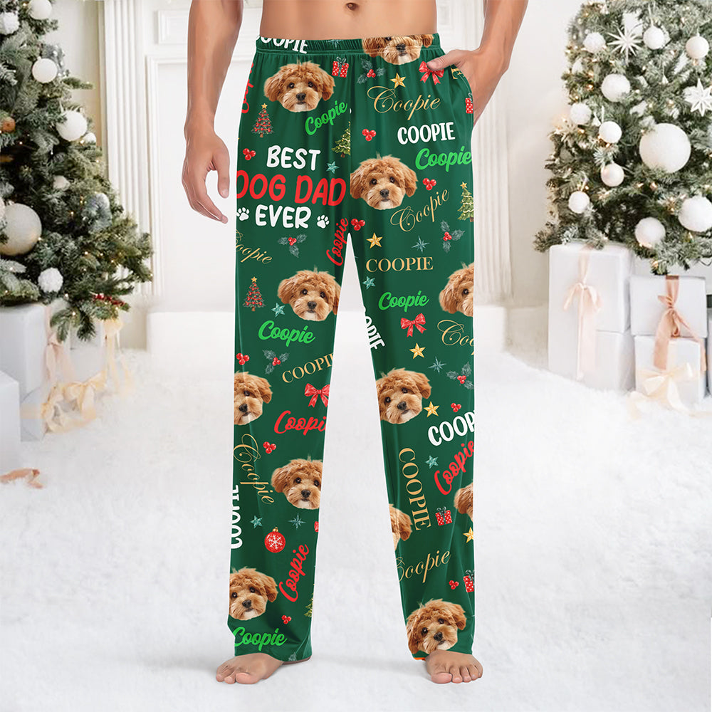 Custom Photo Best Dog Dad, Dog Mom, Cat Dad, Cat Mom Ever Christmas Pants HA75 57000