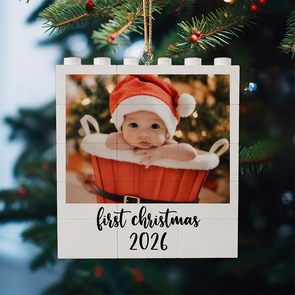 Custom Photo First Christmas Building Blocks Ornament TH10 170641