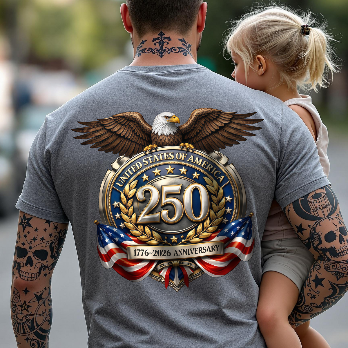 United States of America 1776–2026 Patriotic Eagle Emblem Back Shirt CH07 910554