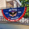 Custom Family Name 250th Anniversary God Bless America Christian Patriotic Non-Pleated Fan Flag HO82 901892