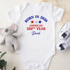 Custom Name Born in 2026 America’s 1776-2026 250th Year Embroidered Effect Baby Onesie LM32 669207