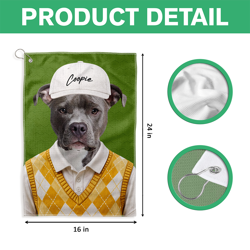 Custom Pet Photo Golf Towel - Gift For Dog Cat Dad Mom, Golf Lovers HO82 902364