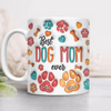 Custom Name Best Dog Mom, Dog Dad Ever 3D Inflated Effect Mug For Dog Lover TH10 898869