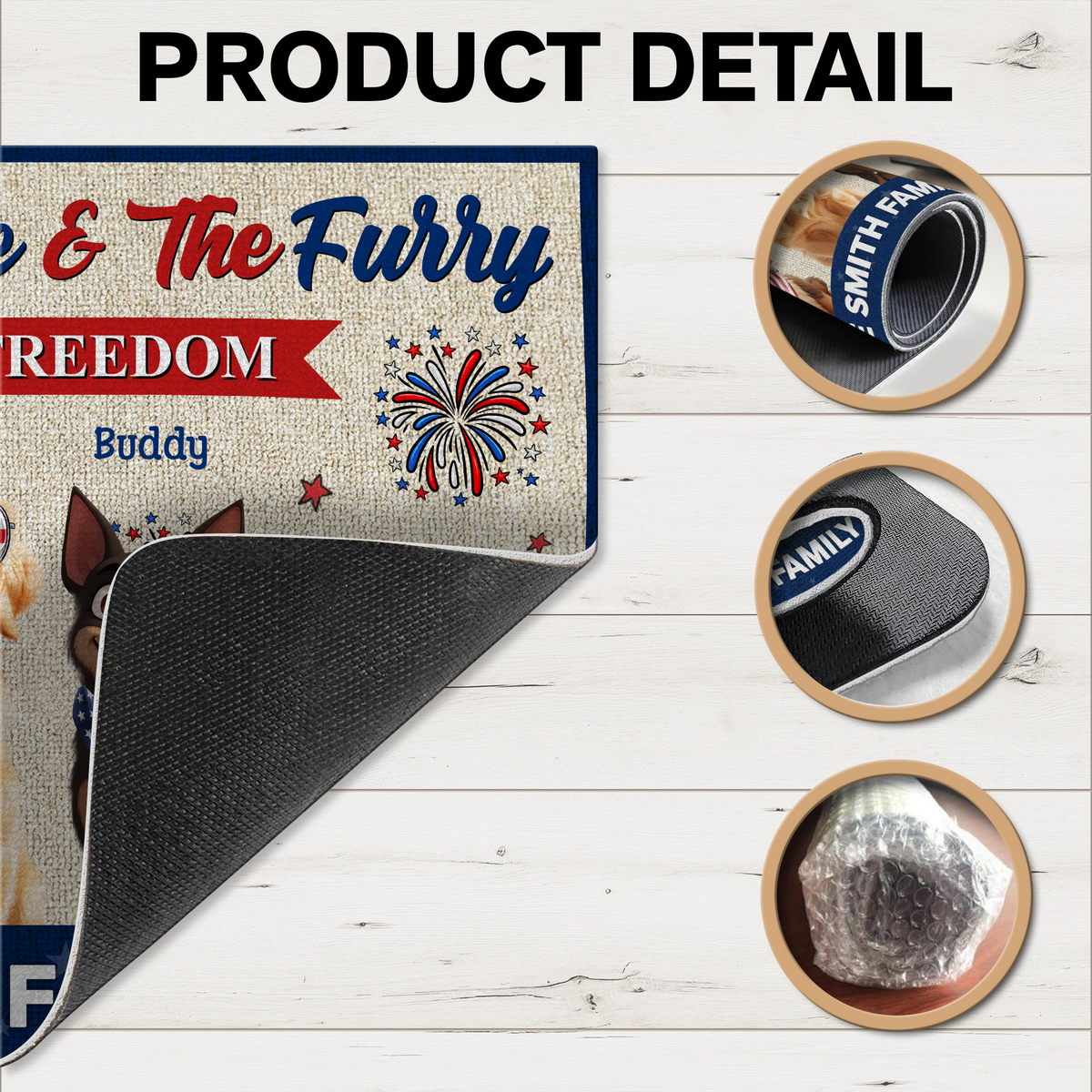 Home Of The Free & The Furry - 250 Years Of Freedom Personalized Doormat CH07 910340