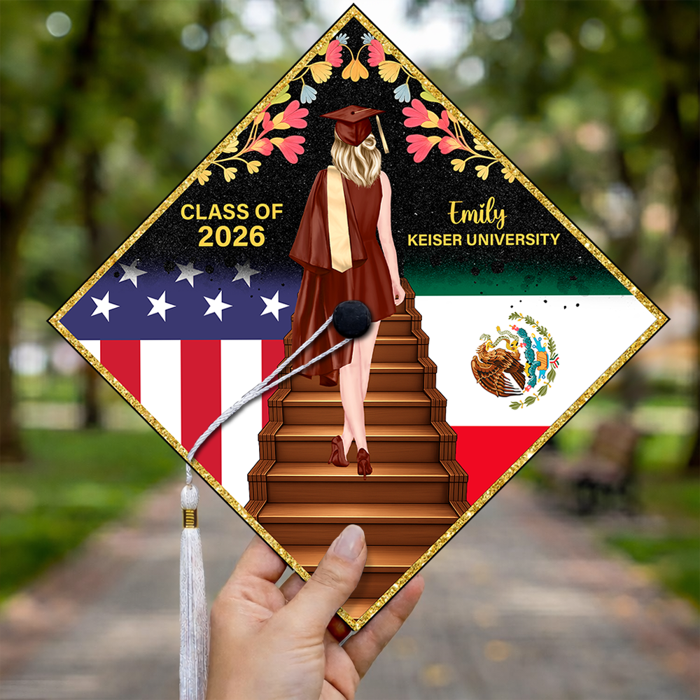 Custom Country Flag Class of 2026 Graduation Cap Topper CH07 910898