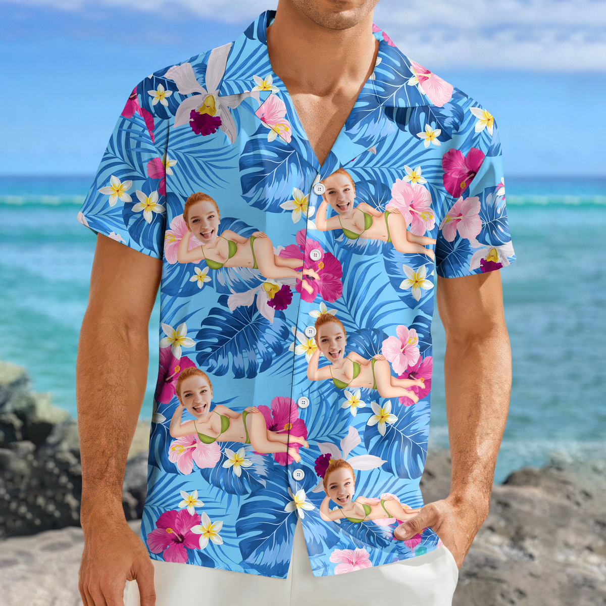 Custom Face Funny Hawaii Shirt Gifts For Husband, Boyfriend HA75 892718