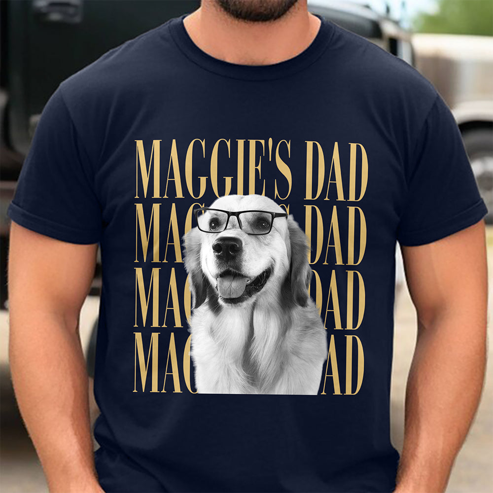 Personalized Vintage Photo Dog Dad, Dog Mom, Cat Dad, Cat Mom Dark Shirt HA75 921560