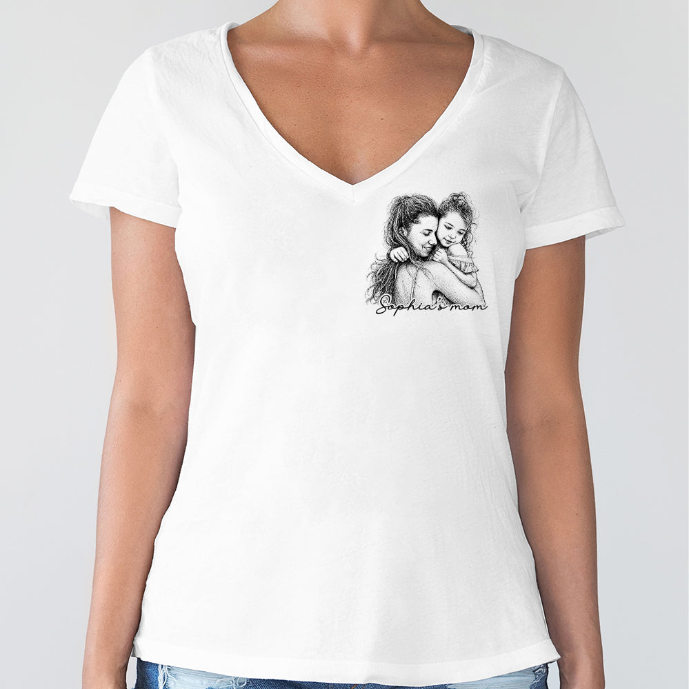 Custom Photo Pencil Sketch Dad Mom Family Bright Shirt HA75 921926