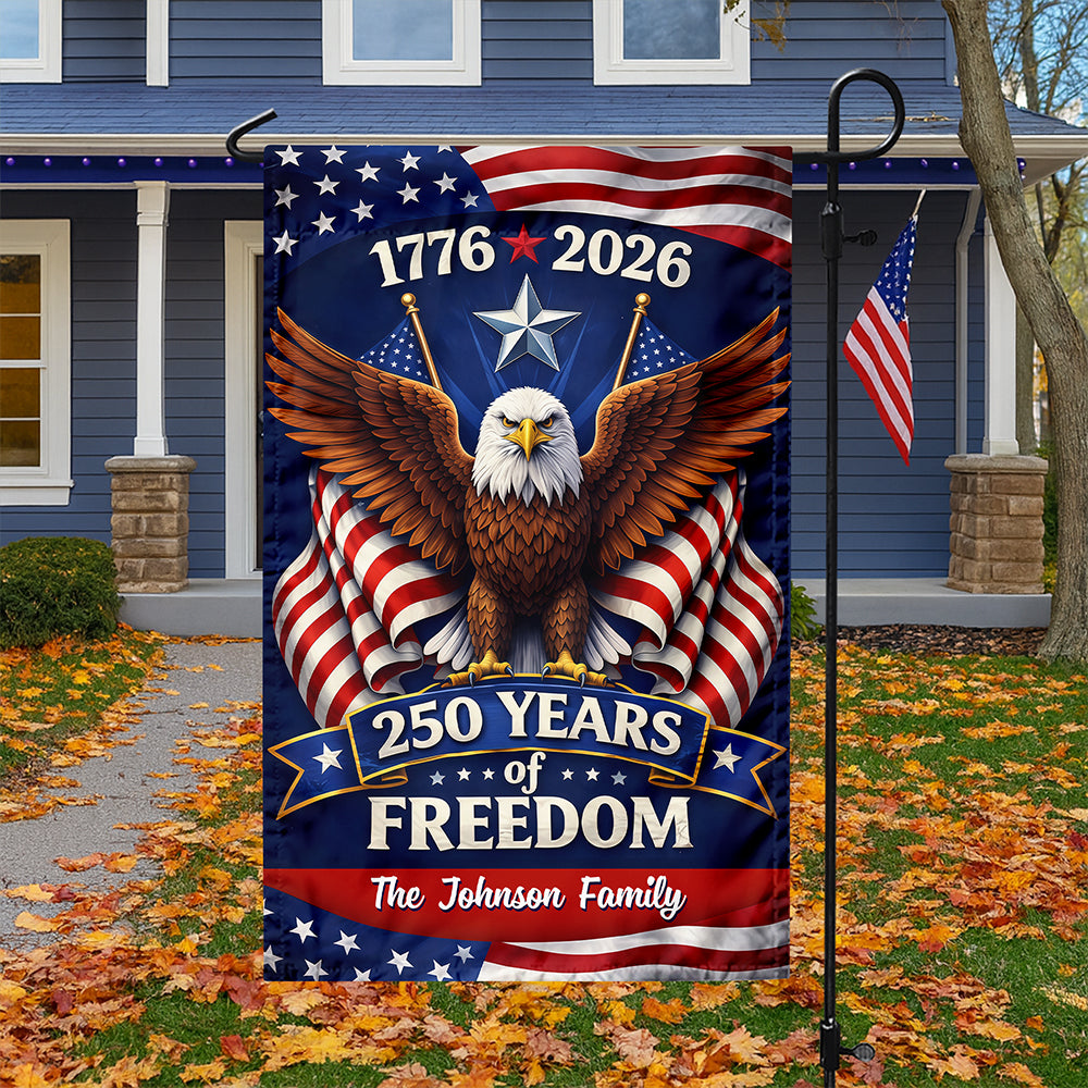 Custom Family Name America 250 Years Of Freedom 1776-2026 Eagle Garden Flag CH07 910648