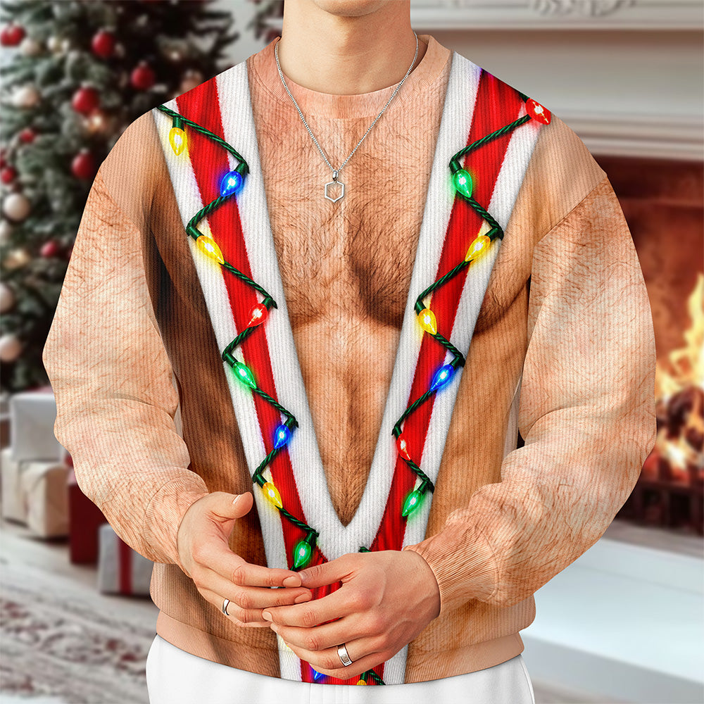 Personalized Funny Hairy Chest Christmas 3D Sweatshirt CH07 180614