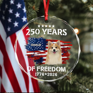 Custom Dog Photo American 250th Anniversary Glass Ornament LM32 895189