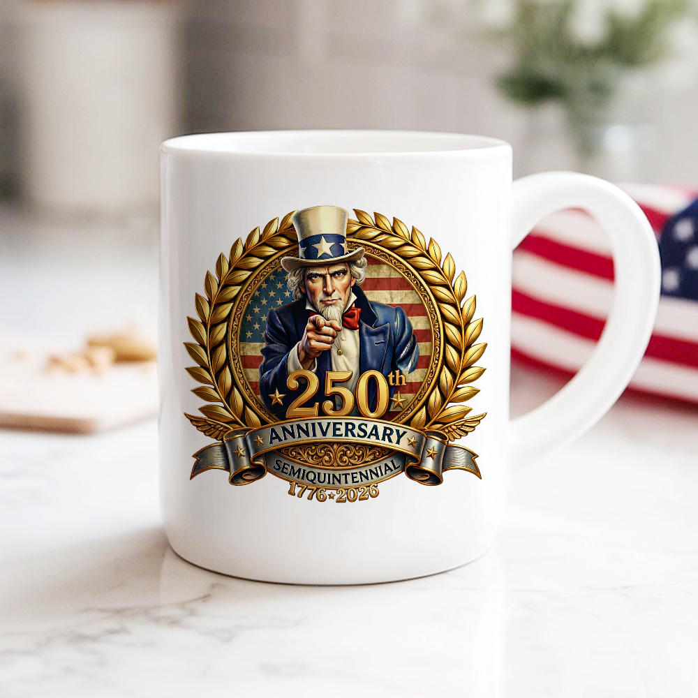 250th Anniversary Semiquintennial 1776 -2026 Patriotic White Mug HA75 898952
