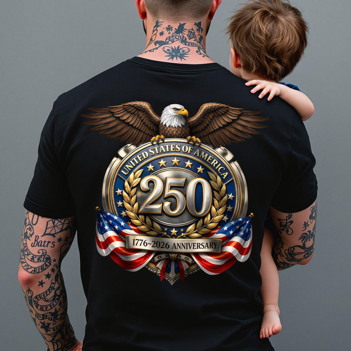 United States of America 1776–2026 Patriotic Eagle Emblem Back Shirt CH07 910554