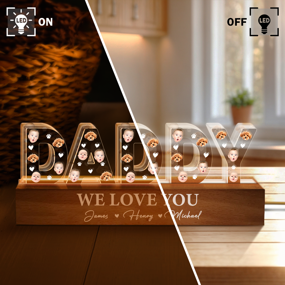 Custom Face Photo Daddy LED Night Light For Father's Day TH10 892591