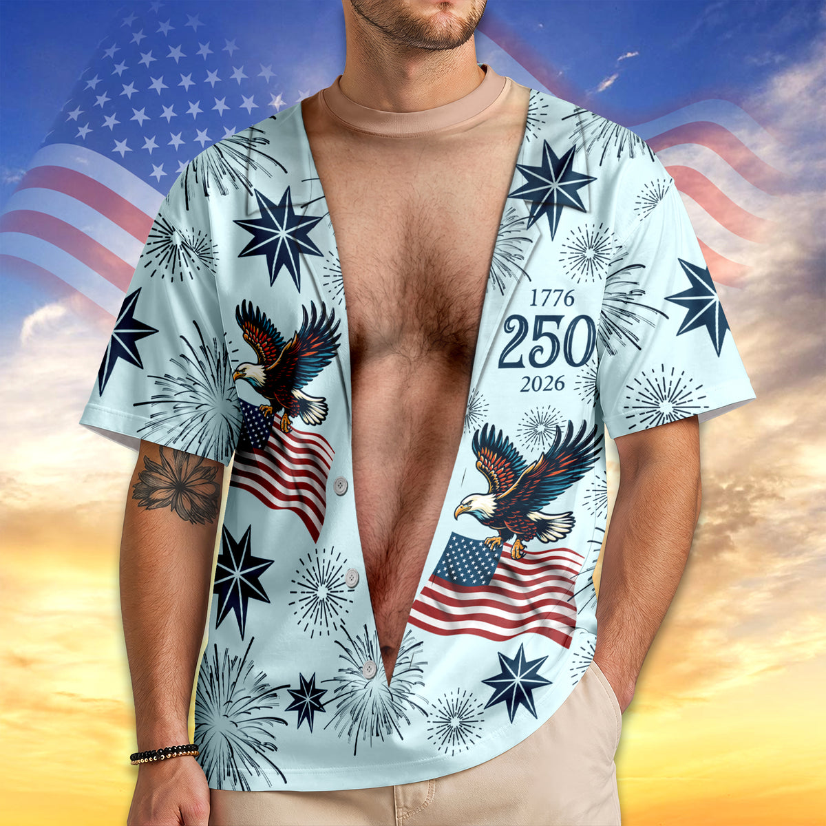 Personalized USA 250 Anniversary Eagle 1776-2026 Funny 3D Shirt TH10 170499
