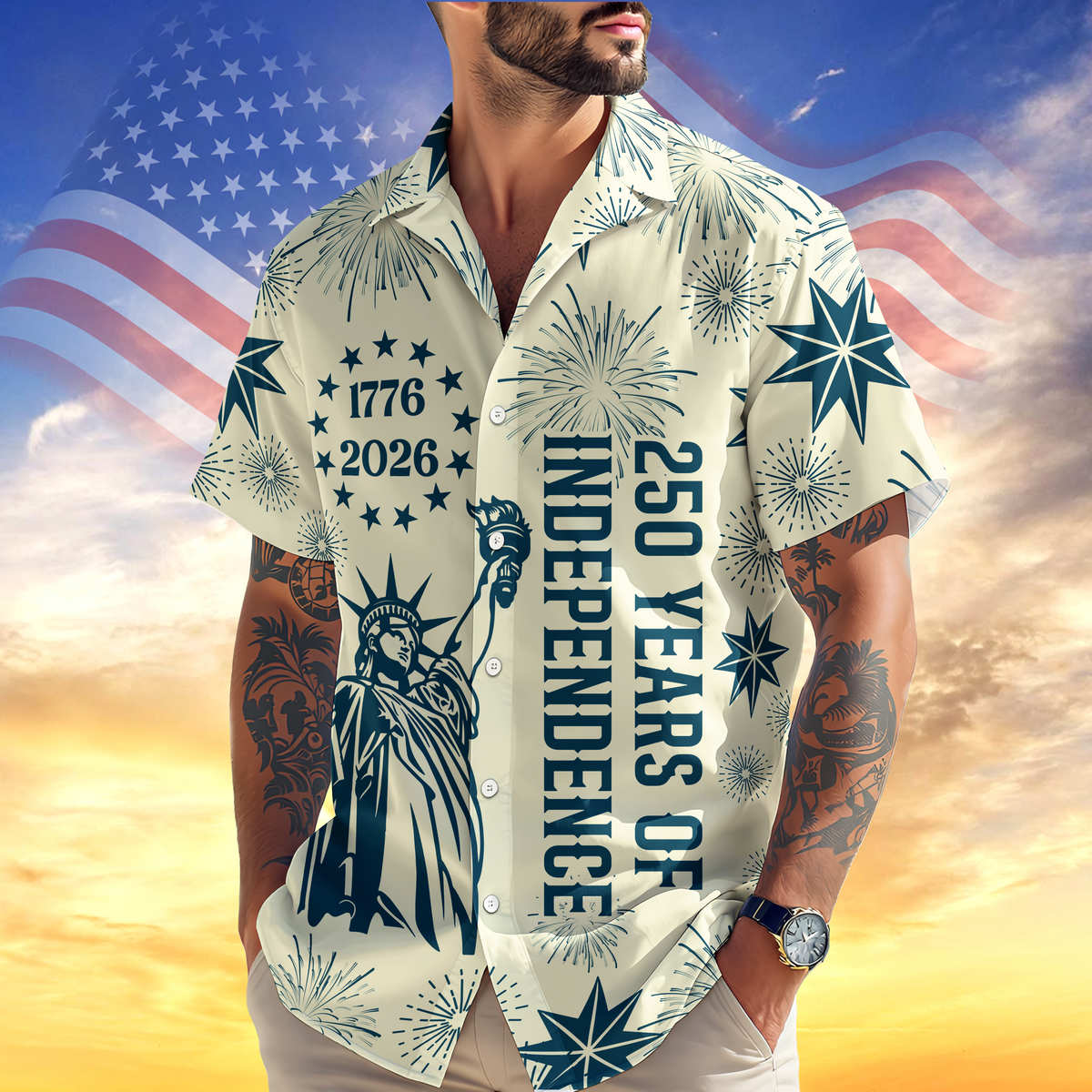 Personalized USA 250 Years of Independence 1776-2026 Hawaii Shirt CH07 910514
