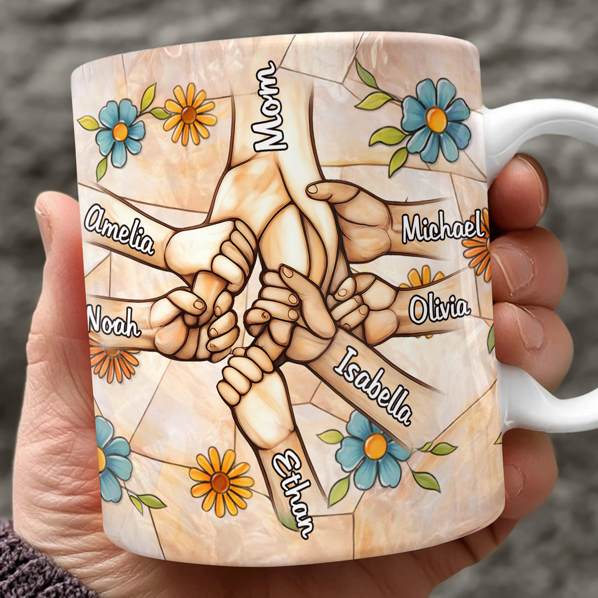 Custom 3D Inflated Effect Printed Mug - Personalized Mother's Day Gifts For Mom, Grandma TH10 898749