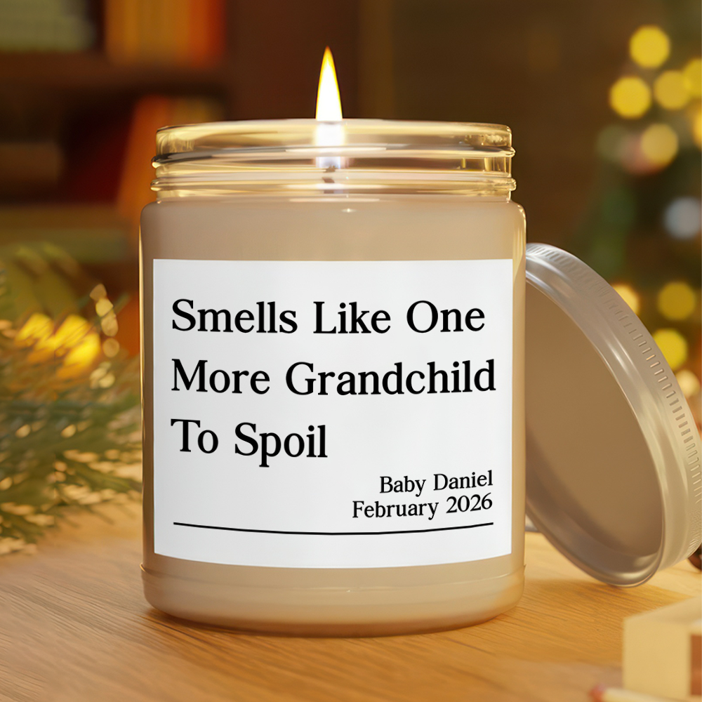 Custom Pregnancy Announcement Scented Candle – Baby Reveal Gift for Parents & Grandparents LM32 899801